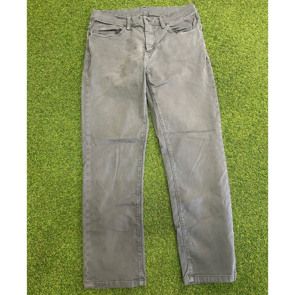 Brooks Brothers Straight Leg Grey Cotton Stretch Pants Mens 34x30 (Actual 34x28)